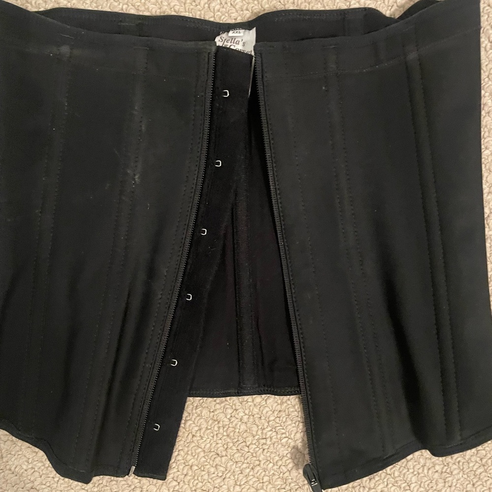 Stella's Corset Black Shapewear zippered corset size XXL